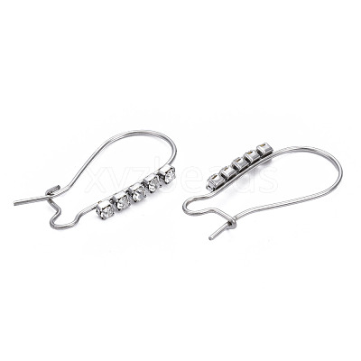 304 Stainless Steel Hoop Earrings Findings Kidney Ear Wires STAS-N092-138B-01-1