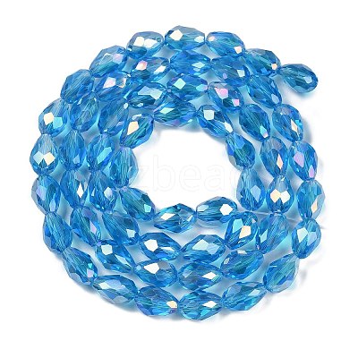 Transparent Electroplate Glass Beads Strands EGLA-N013-T10mm-B17-1