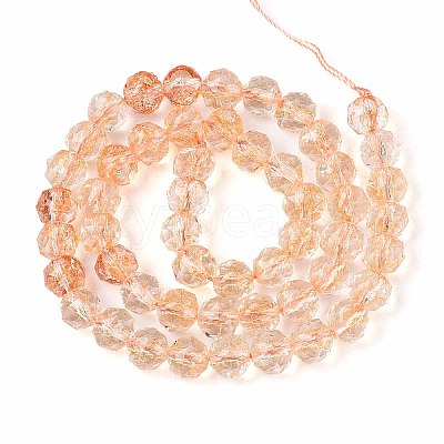 Crackle Transparent Glass Beads Strands GLAA-N063-8mm-07-1