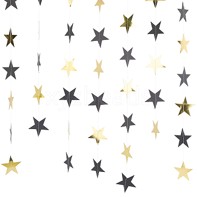10Pcs Paper Star Congratuation Banners AJEW-CN0005-40A-1