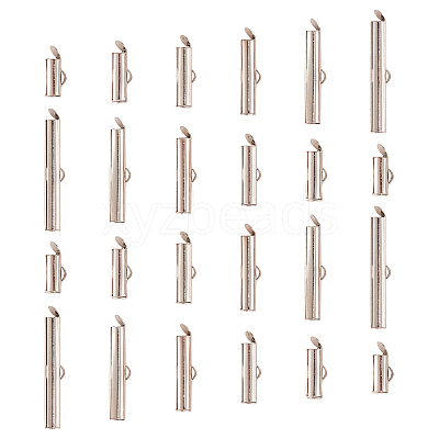 120Pcs 6 Styles Iron Slide On End Clasp Tubes IFIN-CJ0001-47-1