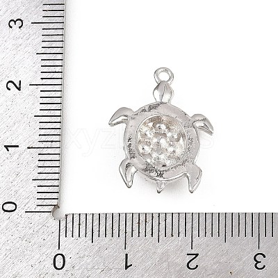 Turtle Brass ABS Imitation Pearl Pendants KK-I352-04B-P-1