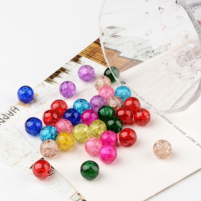 Mixed Crackle Glass Beads X-CCG-Q001-10mm-M-1
