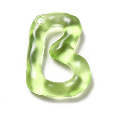 Transparent Resin Alphabet Pendants RESI-C028-02B-1