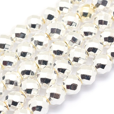 Electroplate Non-magnetic Synthetic Hematite Beads Strands G-L485-03B-S-1