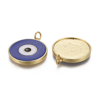 Brass Enamel Pendants KK-F821-48B-1