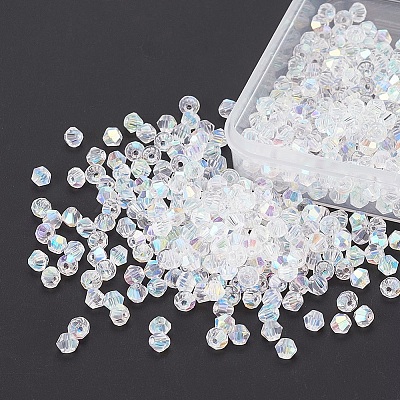 500Pcs Faceted Bicone Electroplate Glass Beads Strands EGLA-YW0001-08-1
