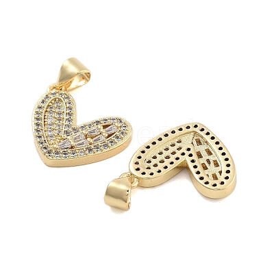 Brass Pave Clear Cubic Zirconia Pendants KK-U009-05I-G-1