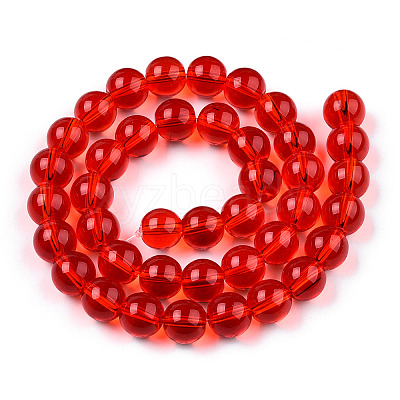 Transparent Glass Beads Strands GLAA-T032-T10mm-09-1
