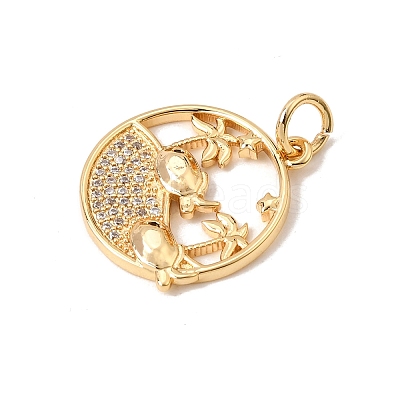 Brass Micro Pave Black Cubic Zirconia Pendants CU-CBA6344-07G-1