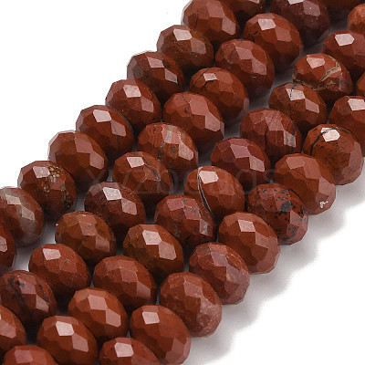 Natural Red Jasper Beads Strands G-C259-A13-6x10mm-1
