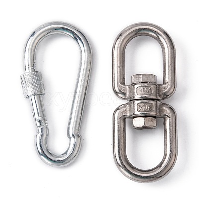 1Pcs 304 Stainless Steel Double Eye Swivel Clasps STAS-GA0001-08-1