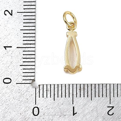 Brass Micro Pave Cubic Zirconia Pendants X-KK-C114-25G-1