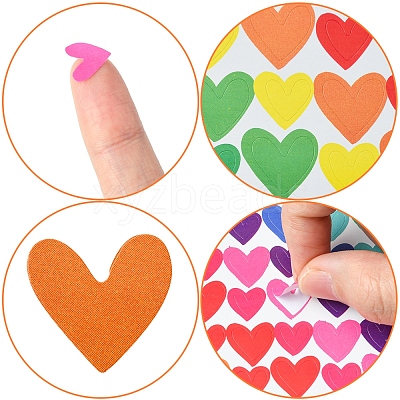 4 Bags Heart Pattern DIY Paper Picture Stickers AJEW-FS0001-17-1