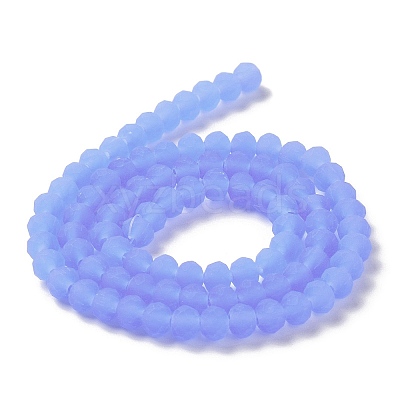 Imitation Jade Solid Color Glass Beads Strands EGLA-A034-J8mm-MD03-1