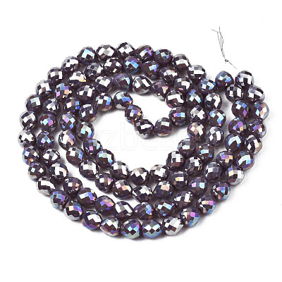 Electroplate Opaque Solid Color Glass Beads Strands EGLA-N002-26-A09-1