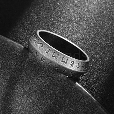 Viking Rune 304 Stainless Steel Finger Rings for Men WGDF4AB-61-1