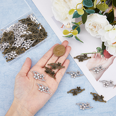 60Pcs 2 Colors Alloy Connector Rhinestone Settings FIND-DC0004-17-1