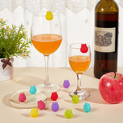 2 Sets 12Pcs Silicone Wine Glass Charms AJEW-NB0005-69-1
