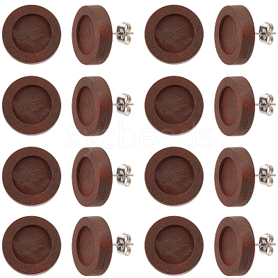40Pcs Wooden Stud Earring Findings FIND-SC0008-96B-1