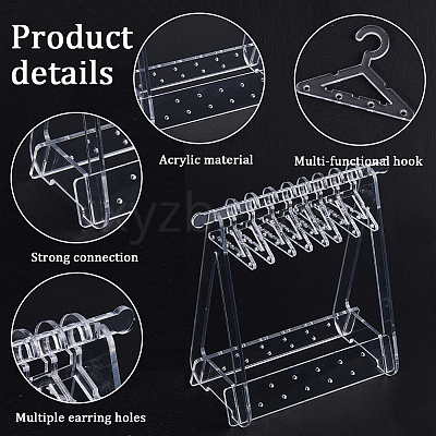 1 Set Coat Hanger Removable Acrylic Earring Displays EDIS-CP0001-10-1