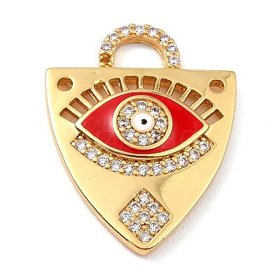 Brass Micro Pave Clear Cubic Zirconia Pendants ZIRC-I054-21G-1