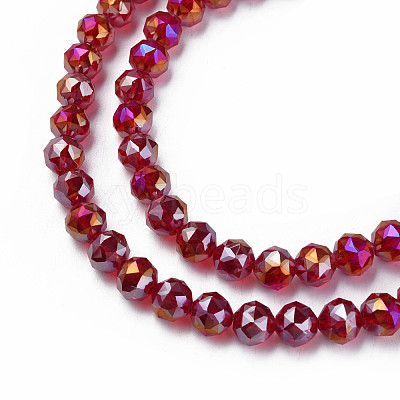 Electroplate Transparent Glass Beads Strands EGLA-N002-34B-C11-1