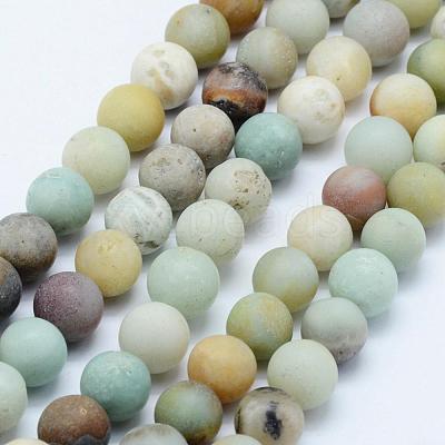 Natural Flower Amazonite Beads Strands G-F518-24-6mm-1