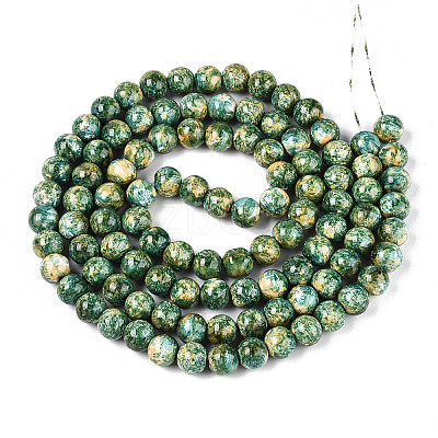 Baking Paint Glass Beads Strands DGLA-N016-8mm-07-1