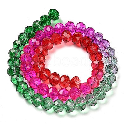 Transparent Painted Glass Beads Strands LS-DGLA-A034-T6mm-A24-1
