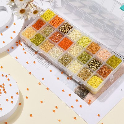 600G 24 Colors Glass Seed Beads SEED-JP0008-03-4mm-1
