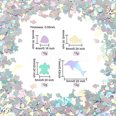 48G 4 Style PVC Nail Art Glitter Sequins MRMJ-OC0003-49-1