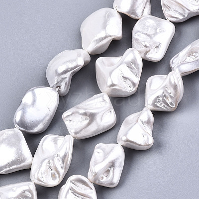 Electroplated Natural Freshwater Shell Beads Strands SHEL-R113-01F-1