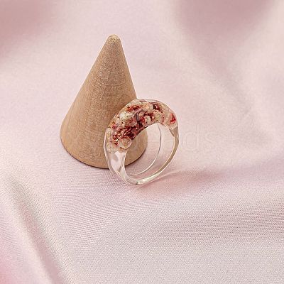 Dried Flower Clear Resin Finger Rings FS-WGF6920-02-1