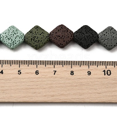 Dyed Natural Lava Rock Beads Strands G-A264-A03-01A-1