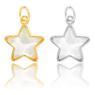 10Pcs 2 Colors Brass Charms KK-BBC0019-20B-1