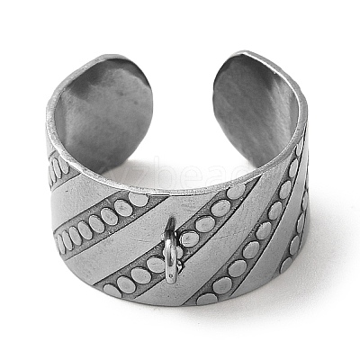 Non-Tarnish 304 Stainless Steel Open Cuff Ring Components STAS-C079-05P-1