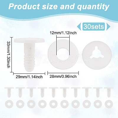 30 Sets Plastic Doll Joints DOLL-GO0001-06B-1