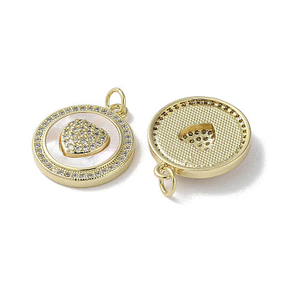 Brass Micro Pave Cubic Zirconia Pendants KK-G485-34K-G-1