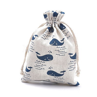 Polycotton(Polyester Cotton) Packing Pouches Drawstring Bags ABAG-S003-02D-1
