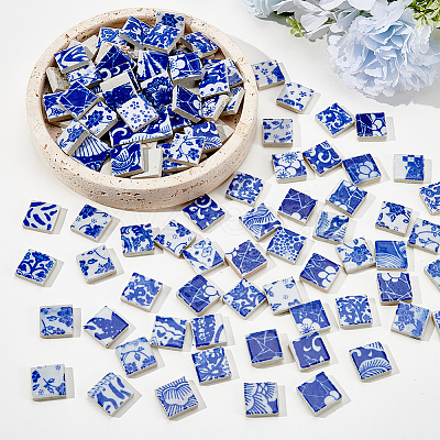 500G 5 Styles Handmade Porcelain Cabochons PORC-SP0001-21-1