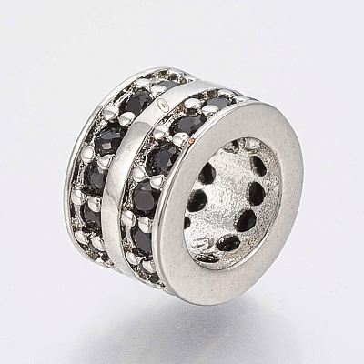 Brass Micro Pave Cubic Zirconia Beads ZIRC-S058-86P-1