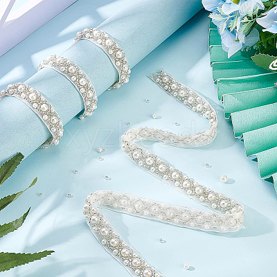 3.05M Imitation Polyeste with ABS Plastic Beaded Trimming OCOR-BC0001-88-1