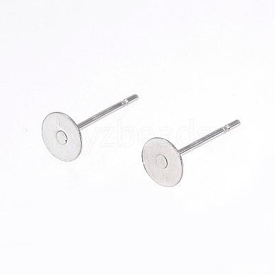 Tarnish Resistant 304 Stainless Steel Stud Earring Findings STAS-D448-088P-5mm-1