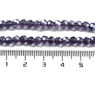 Electroplate Transparent Glass Beads Strands EGLA-A035-T4mm-A15-1