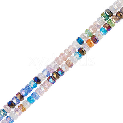 2 Starnds Electroplate Transparent Glass Beads Strands EGLA-TADJ0001-07-1