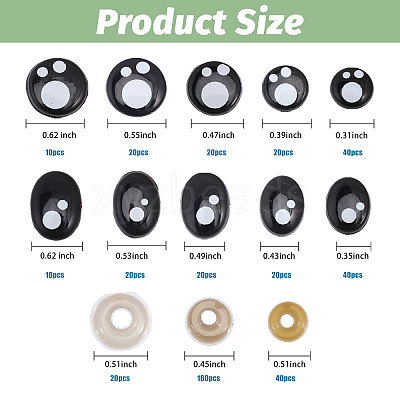 Craft Plastic Doll Eyes DIY-GL0004-77-1