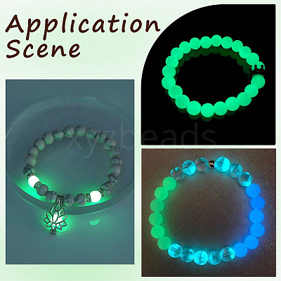 100Pcs Synthetic Luminous Stone Beads Strands G-SP0001-44A-1