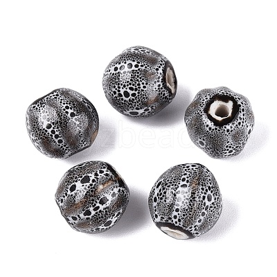 Vintage Porcelain Corrugated Beads PORC-N013-11A-1