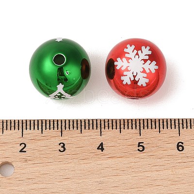 10Pcs UV Plating Colours Acrylic Beads OACR-S146-01I-1